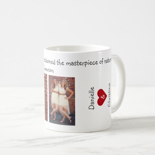 Friends Quote Emerson BFF Heart Names Cute Photo Coffee Mug (Front Right)