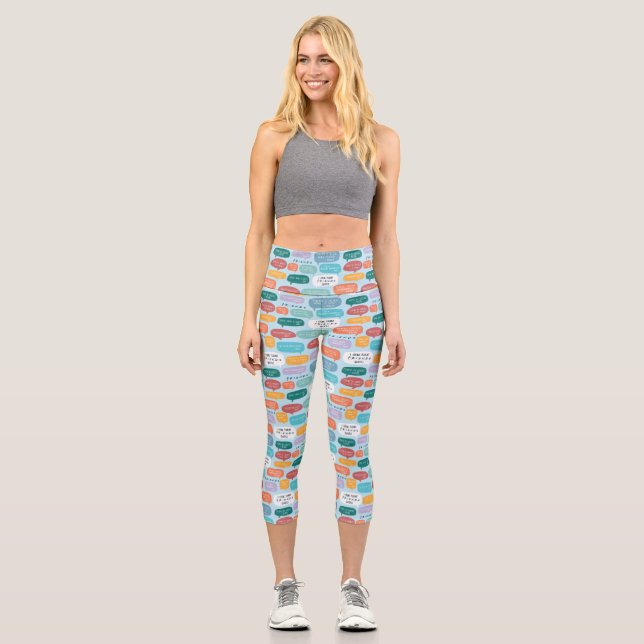 FRIENDS™ Quote Pattern Capri Leggings (Front)