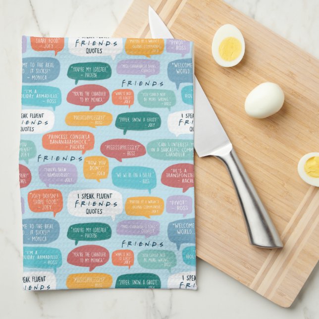 FRIENDS™ Quote Pattern Tea Towel (Quarter Fold)