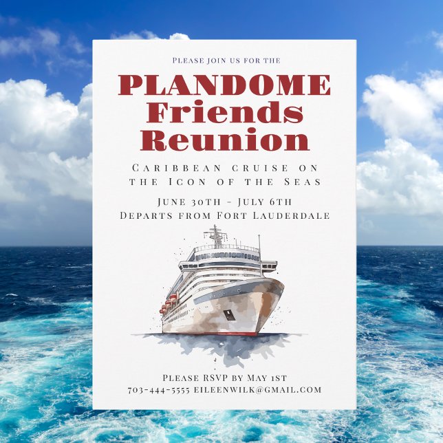 Friends Reunion Cruise Vacation  Invitation (Creator Uploaded)