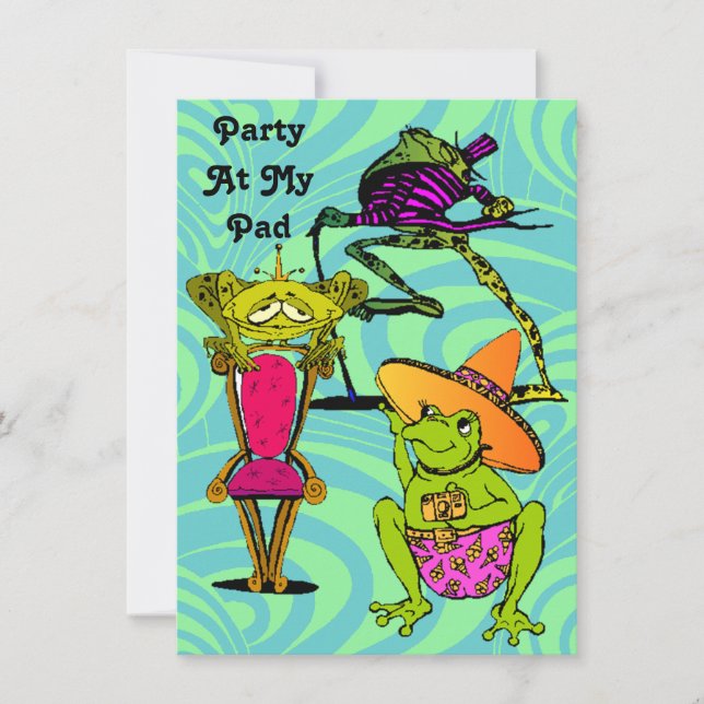 Friends Reunion Party At My Pad Frog Invitations (Front)