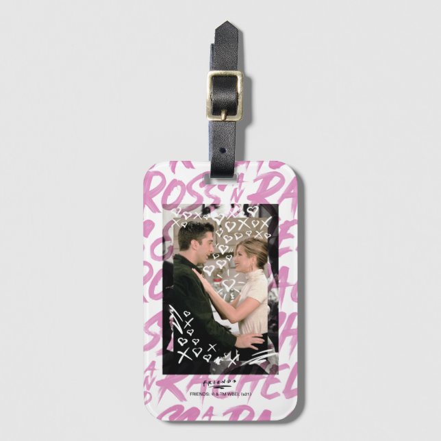 FRIENDS™ | Ross And Rachel Doodled Hearts Luggage Tag (Front Vertical)