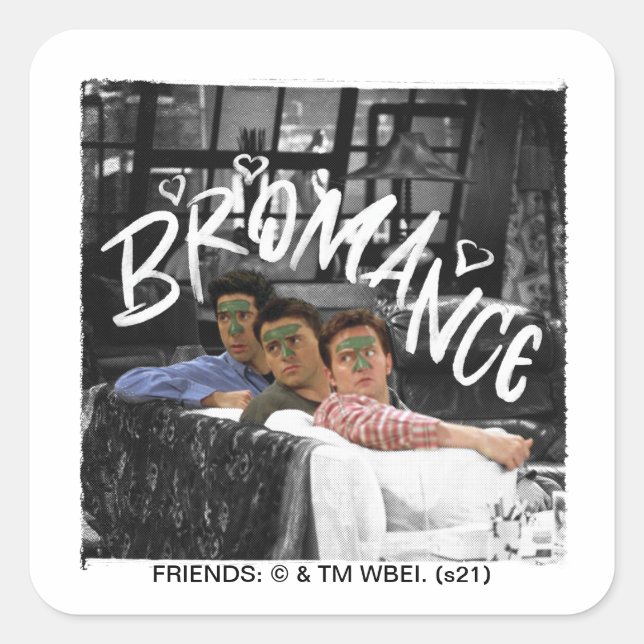 FRIENDS™ | Ross, Joey, & Chandler Bromance Square Sticker (Front)