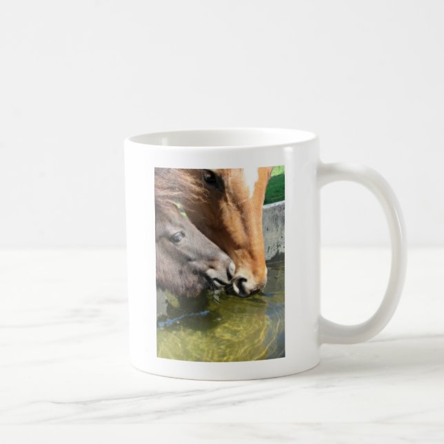 Friends Share A Drink Horses Coffee Mug (Right)