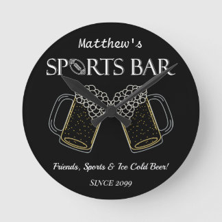 Friends, Sports & Beer - Sports Bar Wall Clock