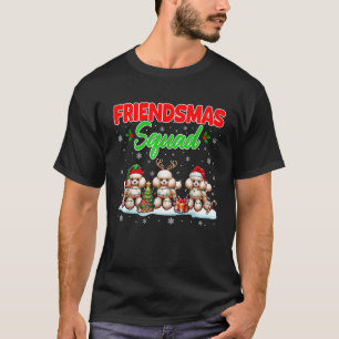 Friends Squad Christmas Three Santa Reindeer Elf P T-Shirt