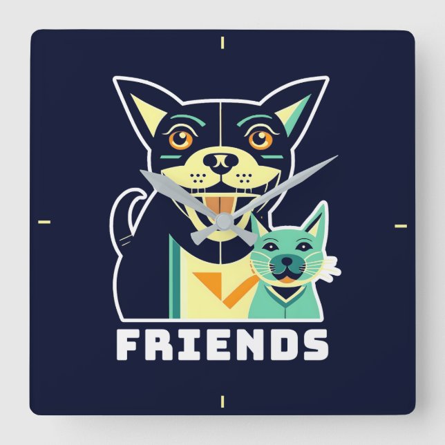 Friends Square Wall Clock (Front)