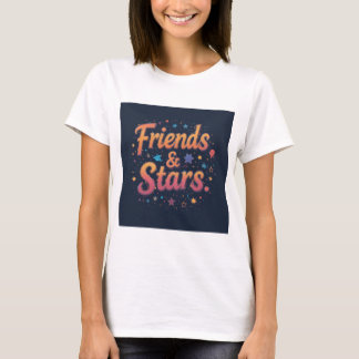Friends & Stars - Whimsical Cosmic Artwork T-Shirt