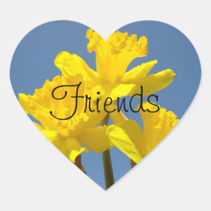 Friends stickers Daffodil Flowers Heart Sharped