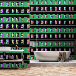 Friends Strolling Black And Emerald Green Wallpaper