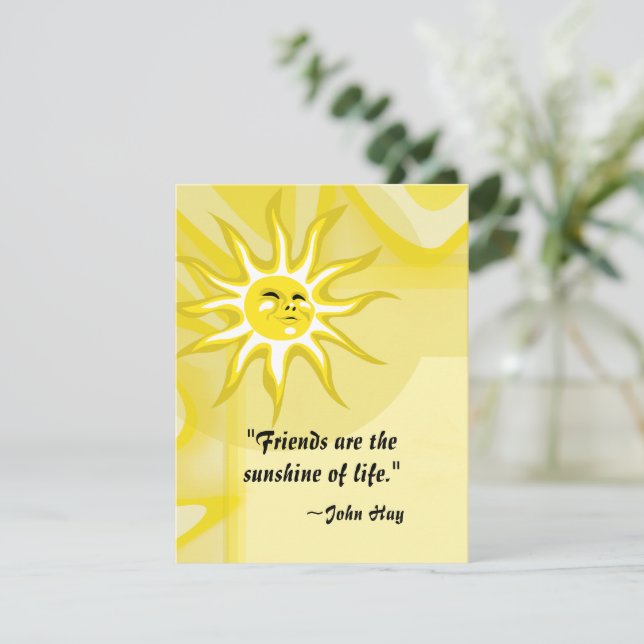 Friends Sunshine Quote  Custom Greeting Card (Standing Front)