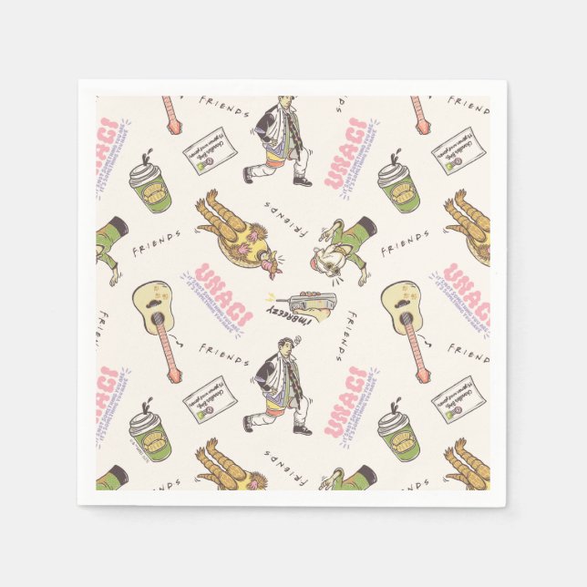 FRIENDS™ Tan Cartoon Pattern Napkin (Front)