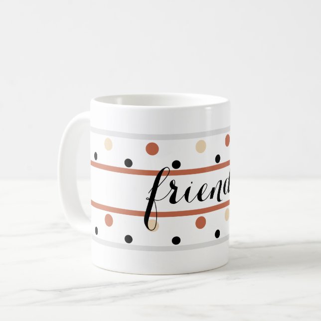 Friends Terra Cotta Sand Polka Dots Coffee Mug (Front Left)