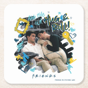 FRIENDS™   The Old Hug & Roll Square Paper Coaster