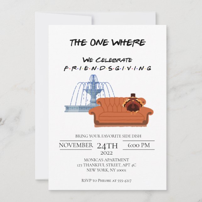 Friends "The One Where" Friendsgiving Invitation (Front)