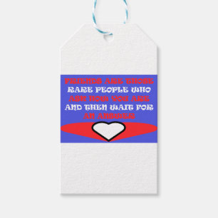 Friends themed colors red blue white design    gift tags