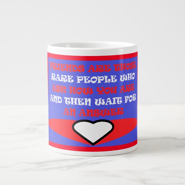 Friends themed design in red white and blue coffee large coffee mug (Front)