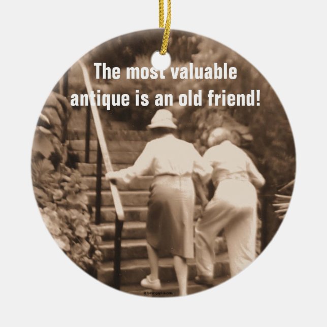 Friends till the End Ceramic Tree Decoration (Front)