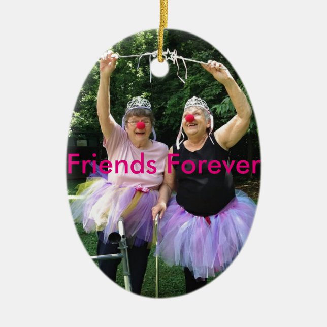 Friends + Tutus = Fun Times Ceramic Tree Decoration (Front)