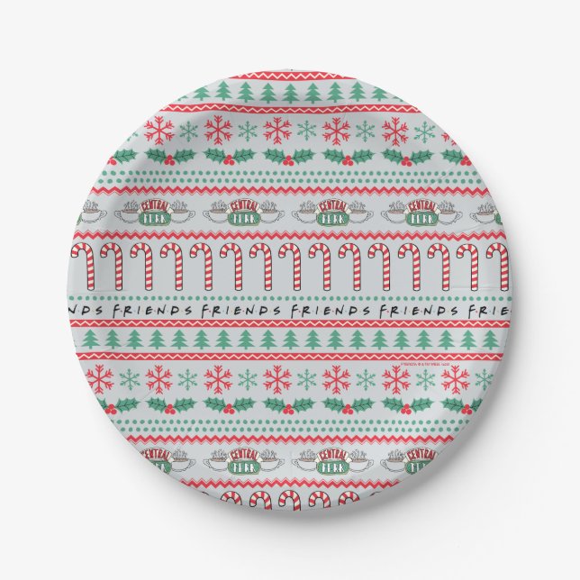 FRIENDS™ | Ugly Sweater Christmas Pattern Paper Plate (Front)
