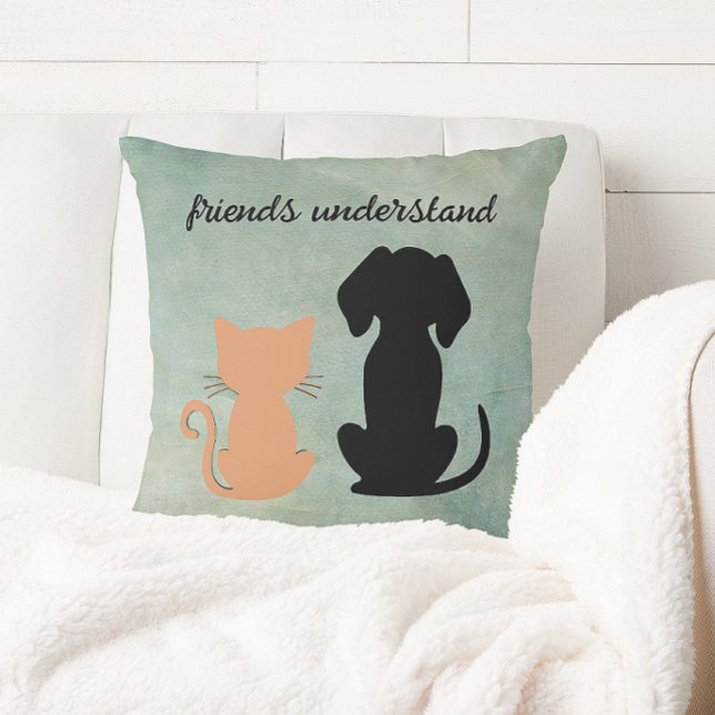 Friends Understand Dog Cat Besties    Cushion (Creator Uploaded)