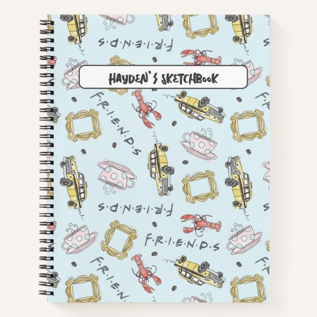 FRIENDS™ Watercolor Icons Pattern Drawing Notebook (Front)