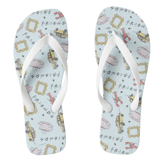 FRIENDS™ Watercolor Icons Pattern Jandals (Footbed)