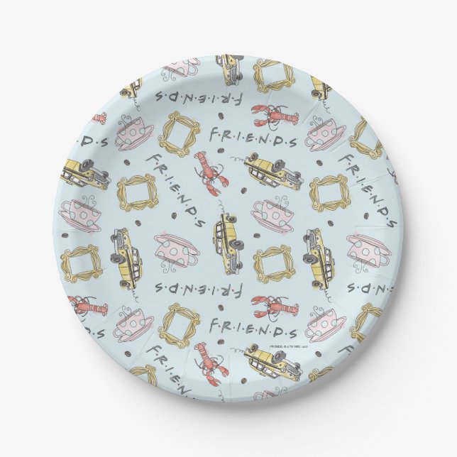 FRIENDS™ Watercolor Icons Pattern Paper Plate (Front)