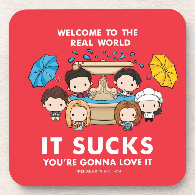 FRIENDS™ | Welcome to the Real World Chibi Coaster (Front)