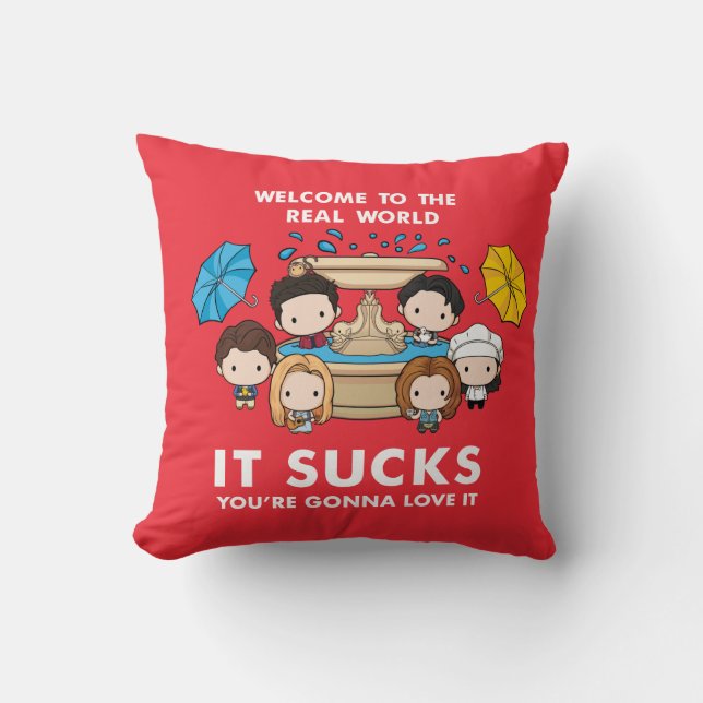FRIENDS™ | Welcome to the Real World Chibi Cushion (Front)