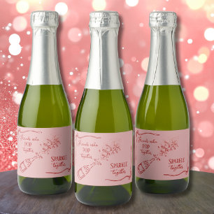 Friends Who Pop Sparkle Champagne Coquette Design Sparkling Wine Label