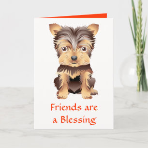 Friends Yorkhire Terrier  Puppy Dog Card