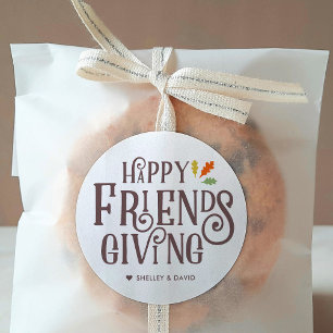 Friendsgiving Colour of Autumn Classic Round Sticker