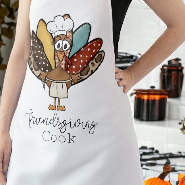 Friendsgiving Cook Turkey Girl Funny Apron (Creator Uploaded)