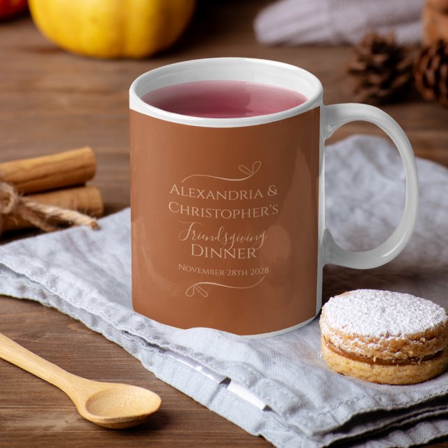 Friendsgiving Dinner Chic Elegant Party Favour  Coffee Mug (Creator Uploaded)