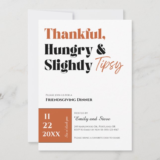 Friendsgiving Dinner Invitation (Front)