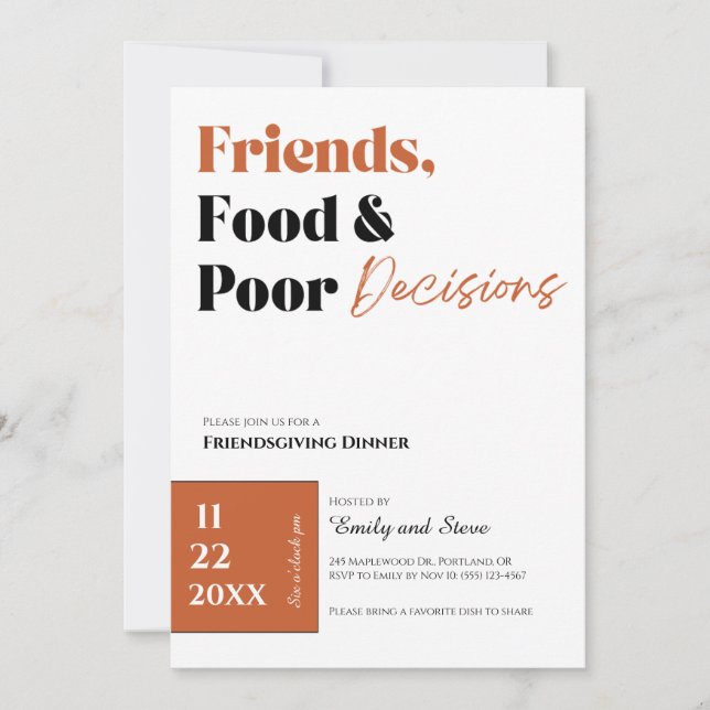Friendsgiving Dinner Invitation (Front)