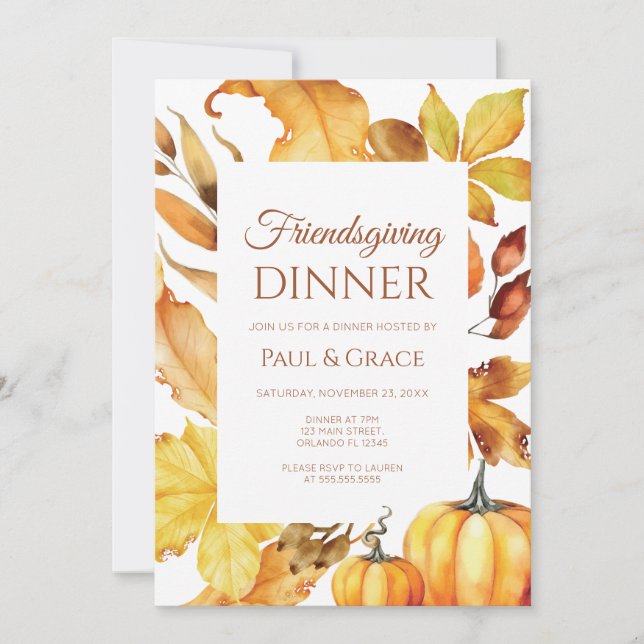Friendsgiving Dinner Invitation Fall (Front)