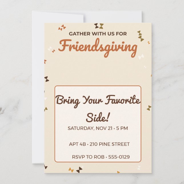 Friendsgiving Dinner Invitation Fall Leaves (Front)