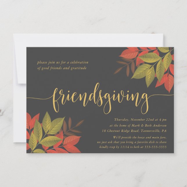 FRIENDSGIVING DINNER INVITE | BRIGHT FOLIAGE (Front)