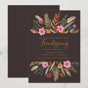 FRIENDSGIVING DINNER INVITE WATERCOLOR FOLIAGE