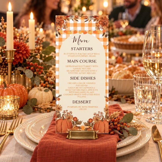 Friendsgiving Dinner Menu Card Fall Pumpkin (Creator Uploaded)