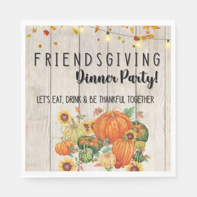 Friendsgiving dinner party bspkins napkin (Front)