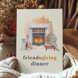 Friendsgiving Dinner Party Holiday Postcard