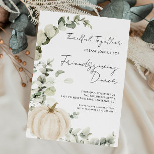 Friendsgiving Dinner Pumpkin Thanksgiving Invitation