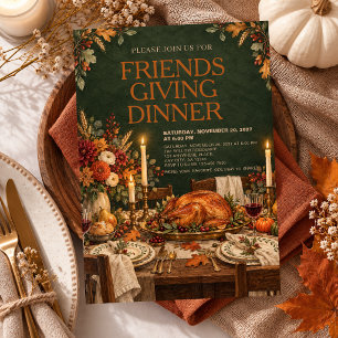 Friendsgiving Dinner Thanksgiving Potluck Party Invitation