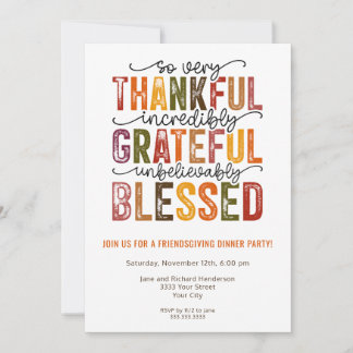 Friendsgiving Fall Dinner Party Invitation