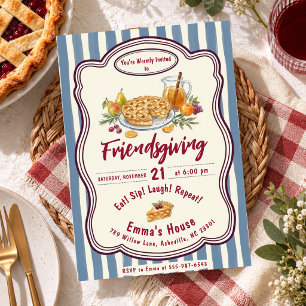 Friendsgiving Fall Dinner Party Thanksgiving Autum Invitation