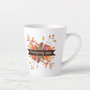 Friendsgiving Fall Leaves Thanksgiving Latte Mug