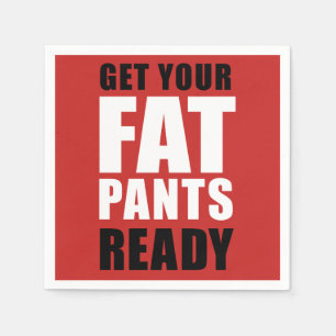 Friendsgiving Fat Pants Ready (ON RED) Napkin